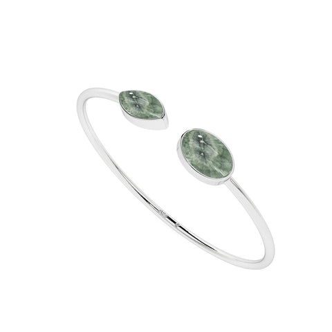 natural seraphinite oval-marquise shape twister bracelet