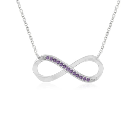 natural amethyst infinity necklaces in sterling silver 