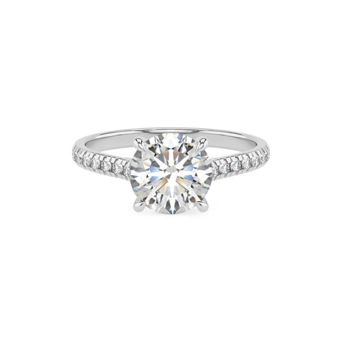 lab-grown moissanite round half eterity solitaire engagement ring