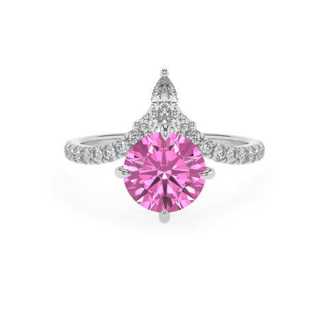 lab-grown pink-sapphire round solitaire engagement ring