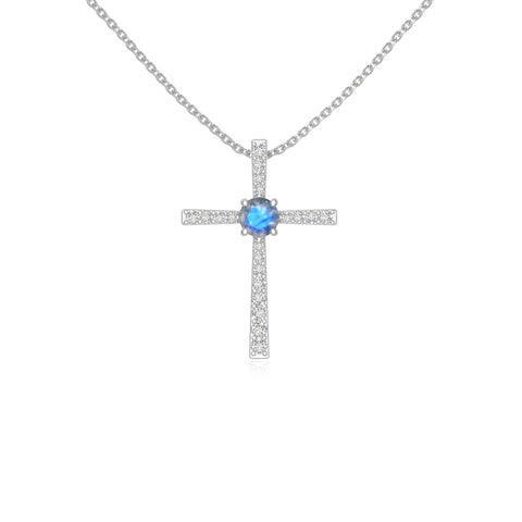 natural labradorite cross necklaces in sterling silver 