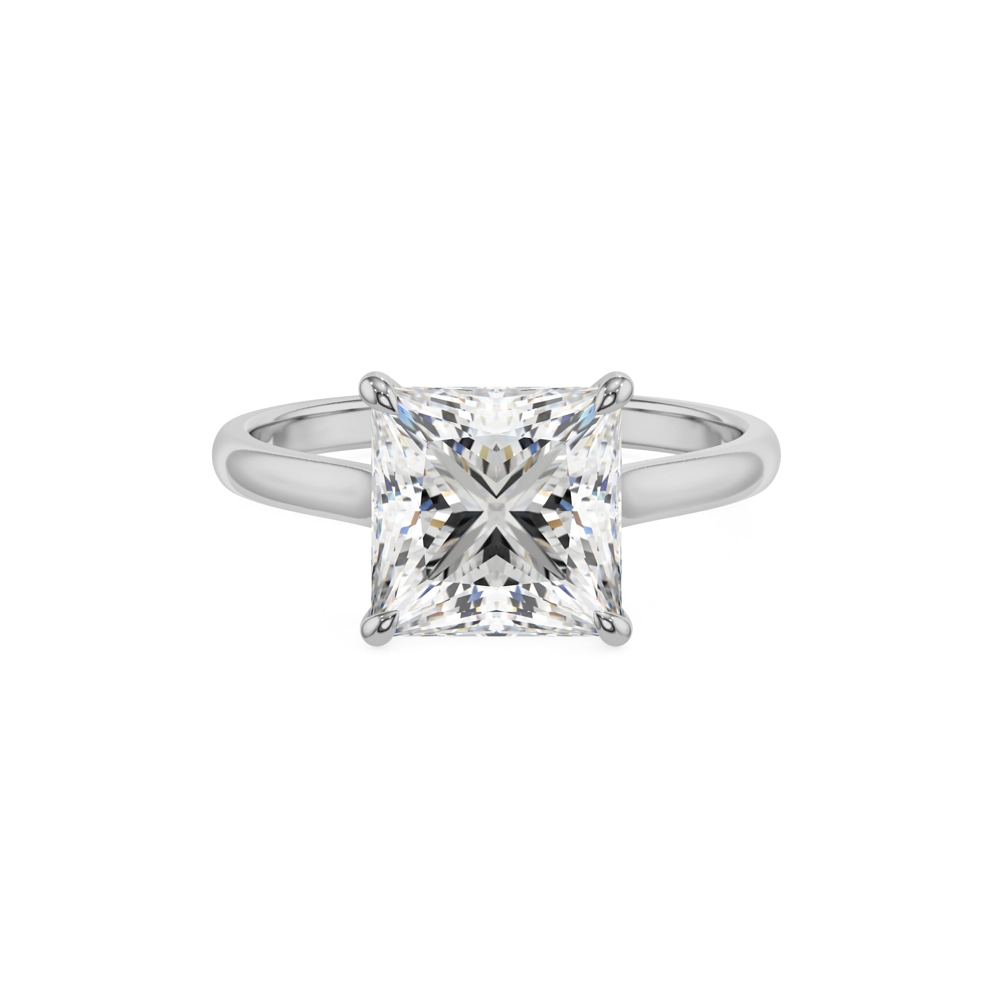 lab grown moissanite princess solitaire engagement ring