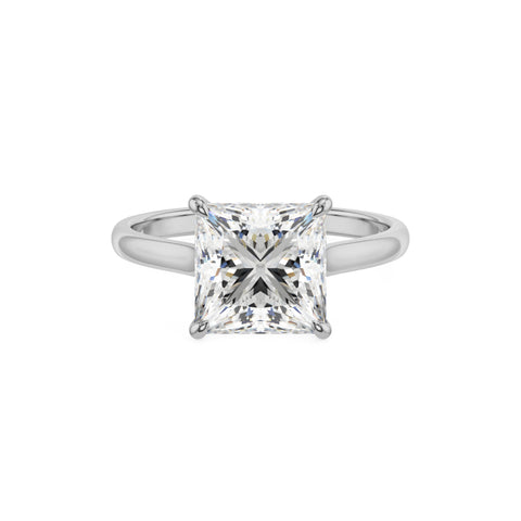 lab grown moissanite princess solitaire engagement ring