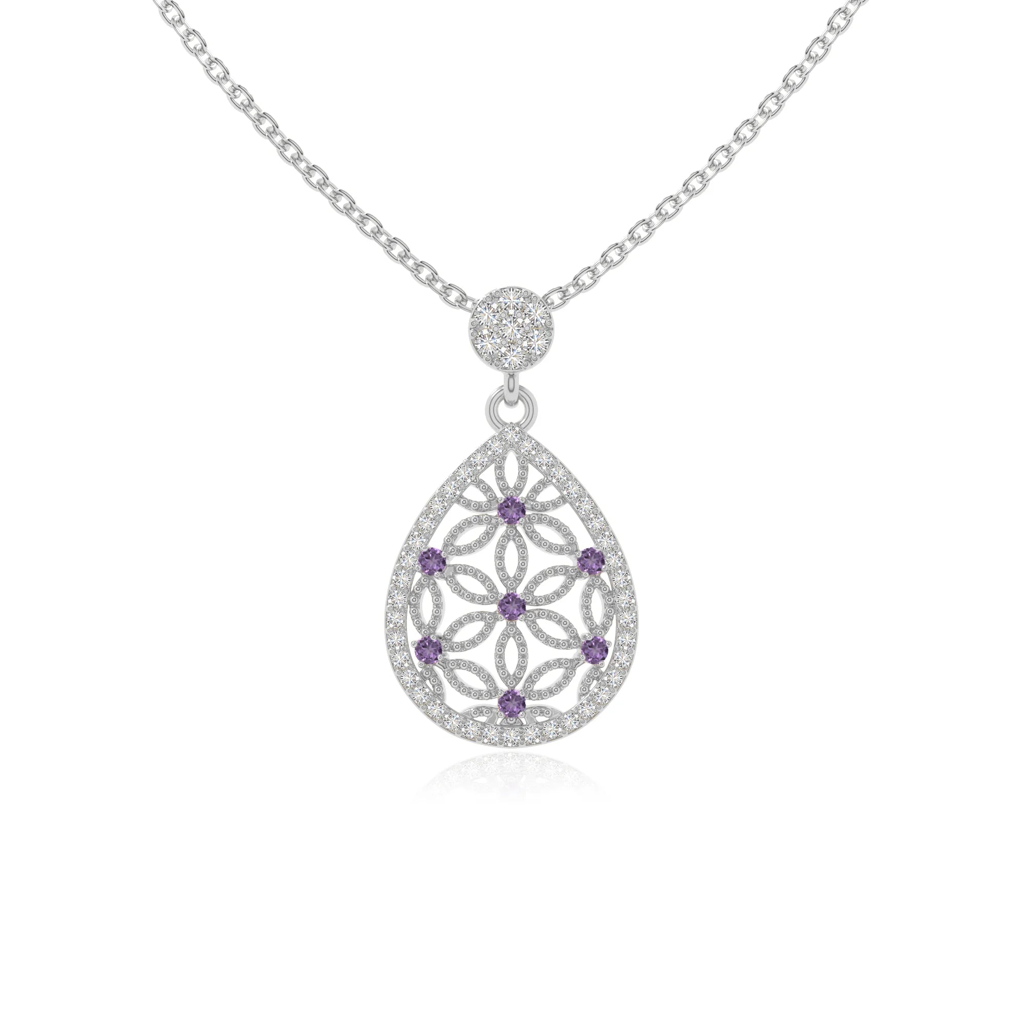 natural amethyst infinity love knot necklaces in sterling silver 