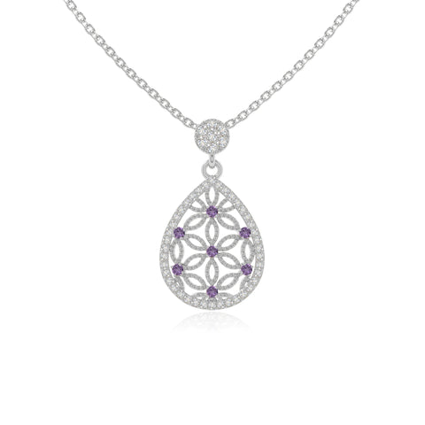 natural amethyst infinity love knot necklaces in sterling silver 