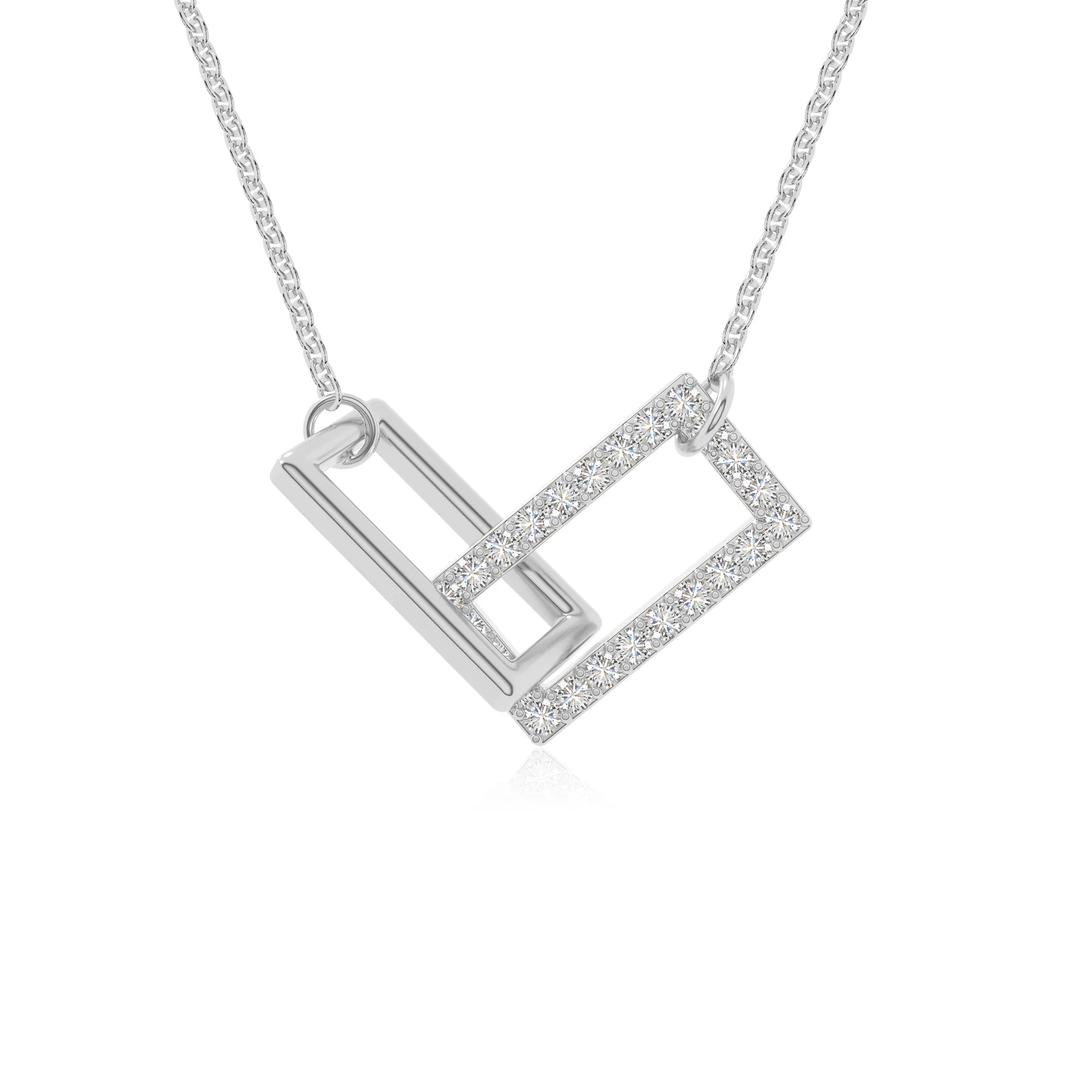 moissanite interlock necklaces in sterling silver 