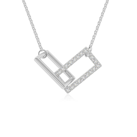 moissanite interlock necklaces in sterling silver 