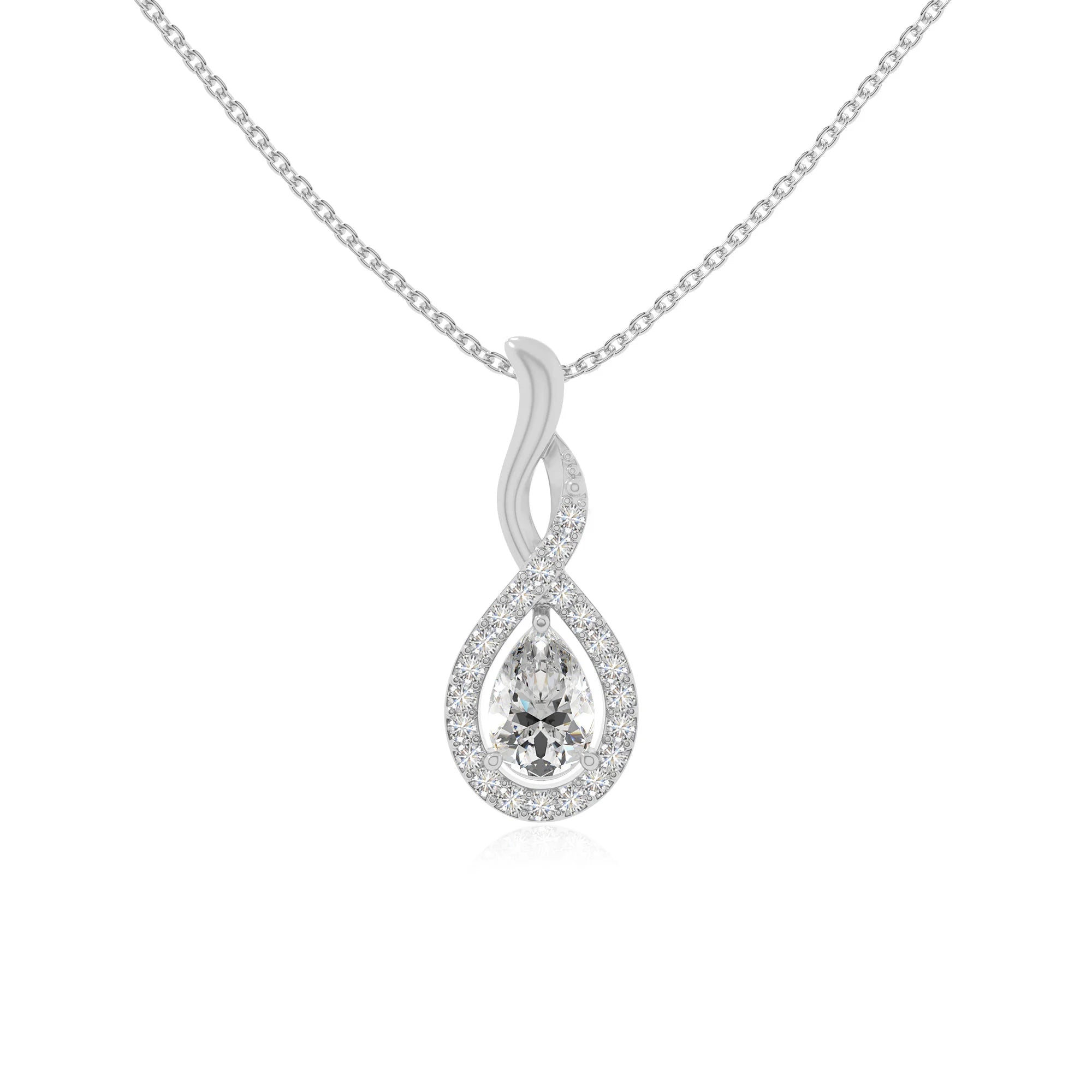 moissanite infinity necklaces in sterling silver 