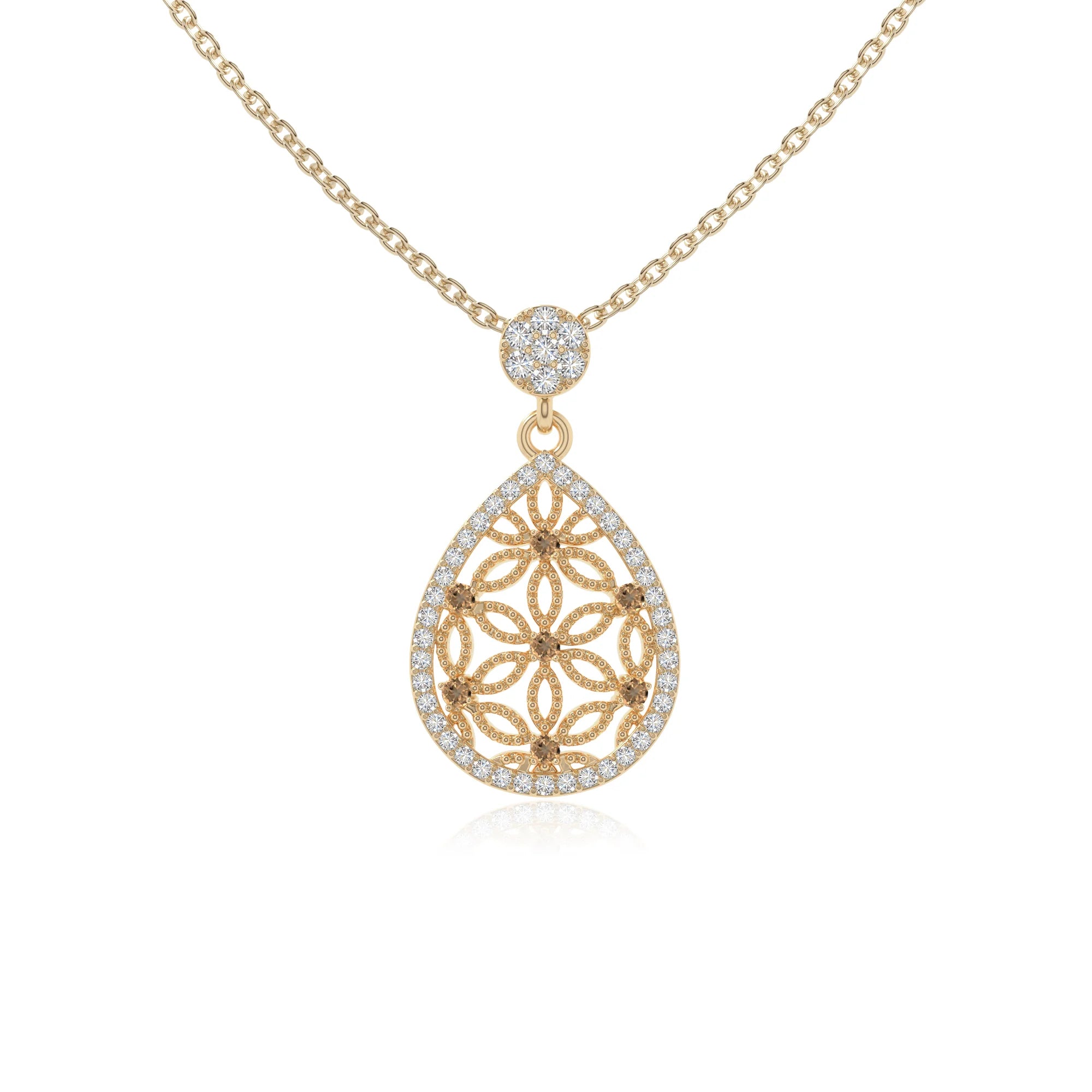 natural citrine infinity love knot necklaces in yellow gold vermeil 