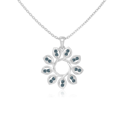 natural london-blue-topaz flower necklaces in sterling silver 