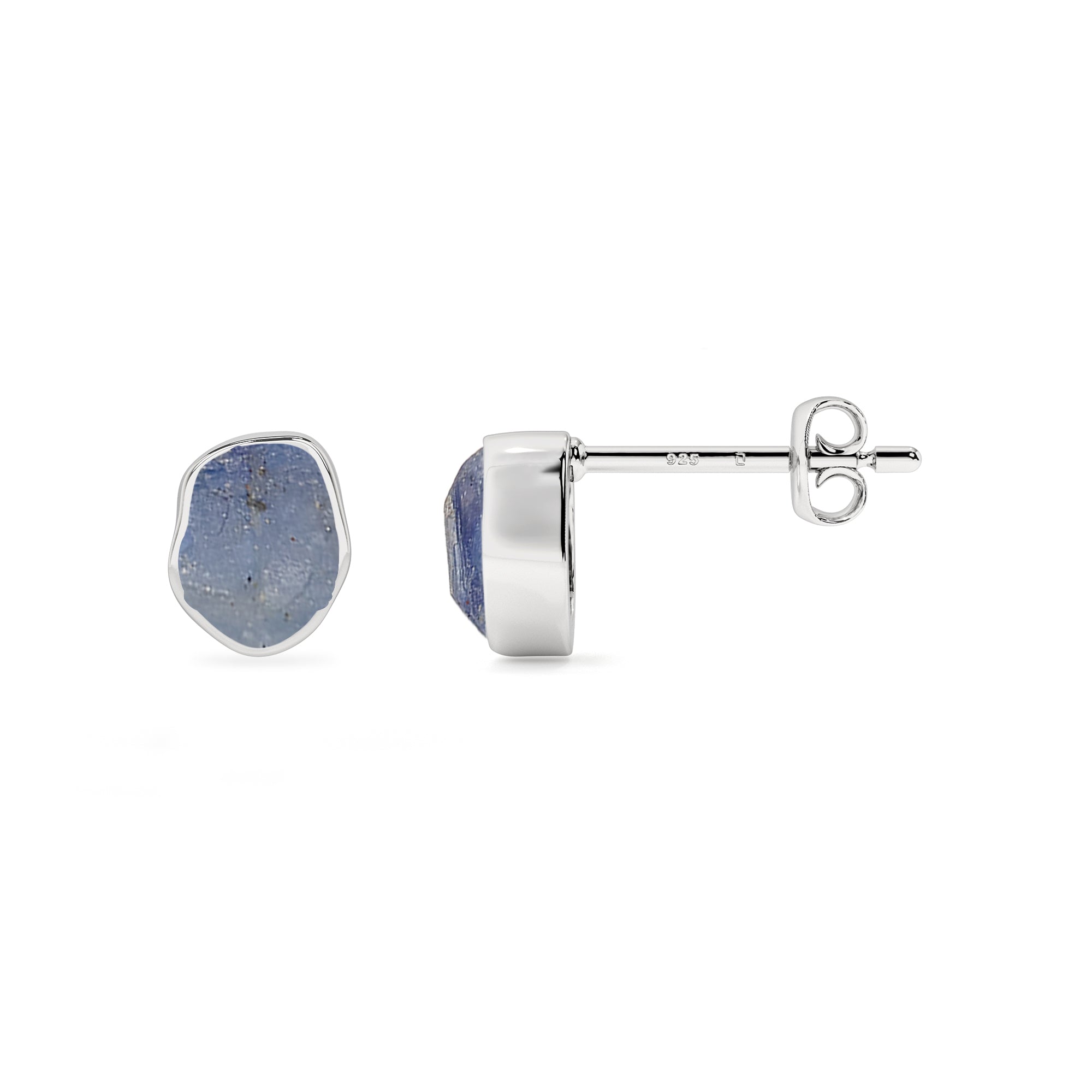 natural kyanite rough shape stud earrings