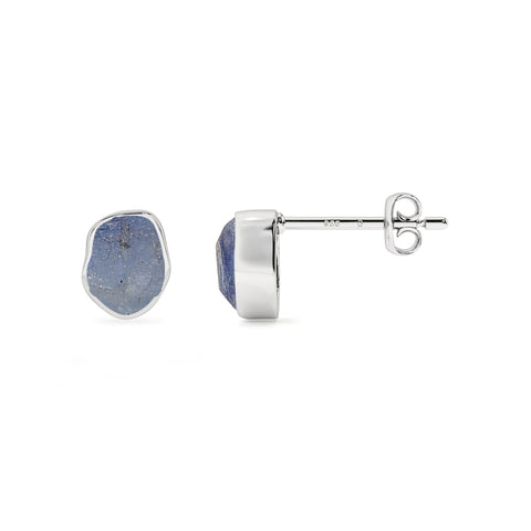 natural kyanite rough shape stud earrings