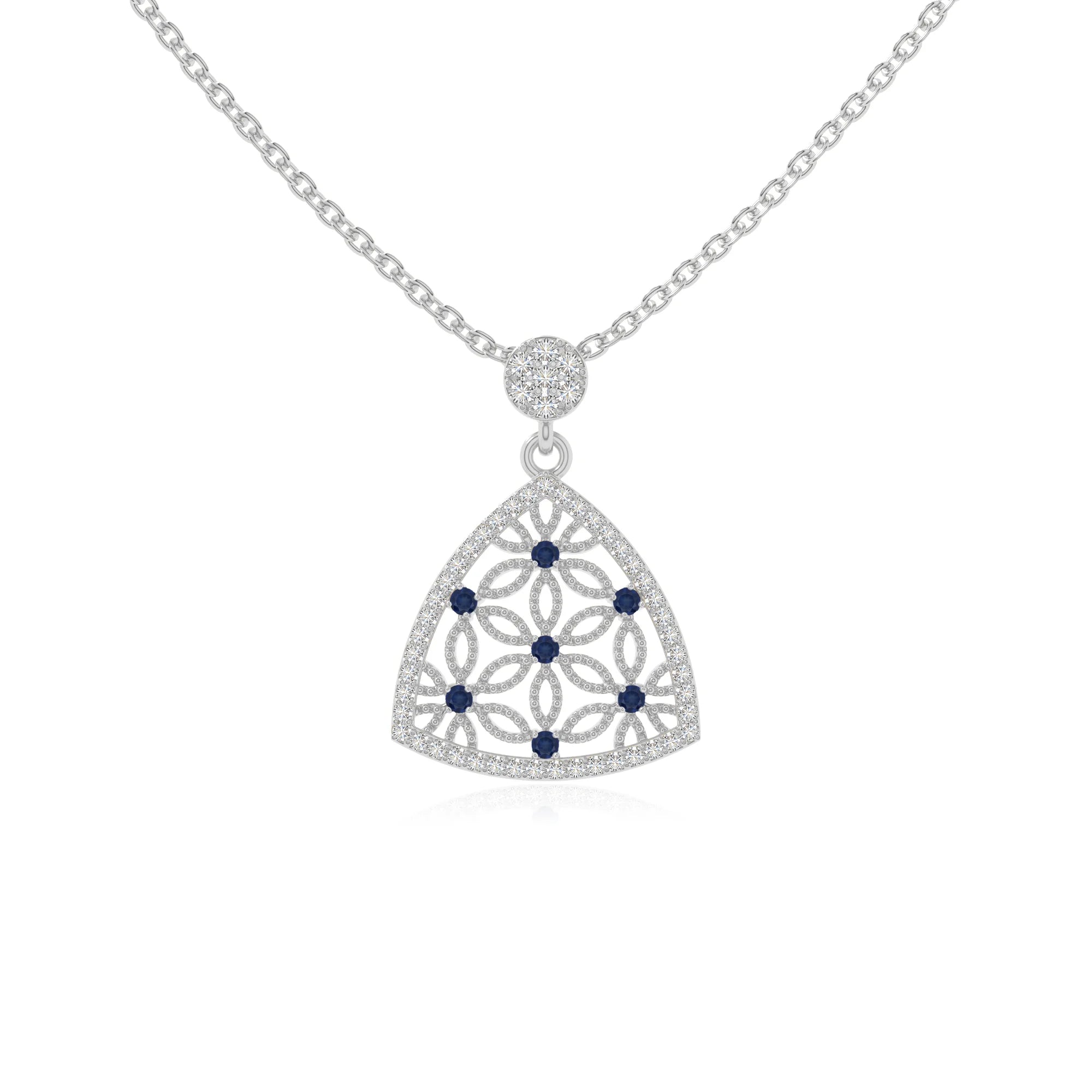 natural blue-sapphire infinity love knot necklaces in sterling silver 