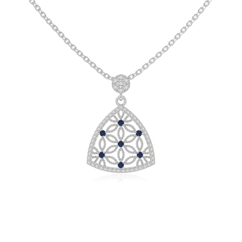 natural blue-sapphire infinity love knot necklaces in sterling silver 