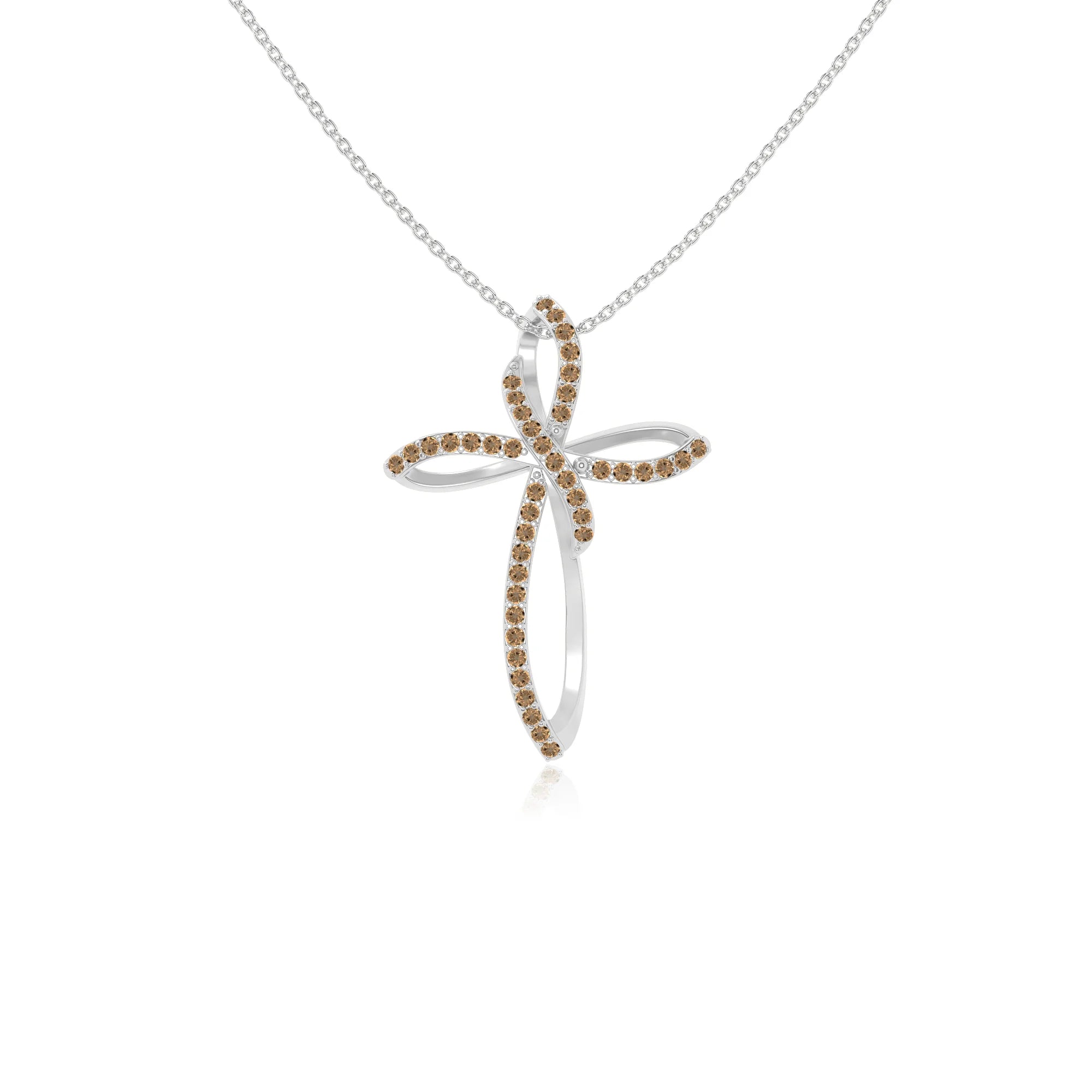 natural citrine infinity cross necklaces in sterling silver 