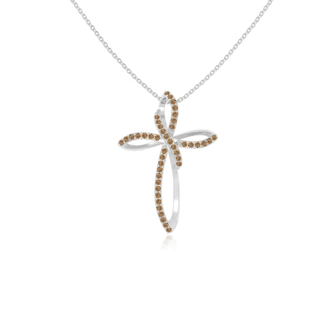 natural citrine infinity cross necklaces in sterling silver 