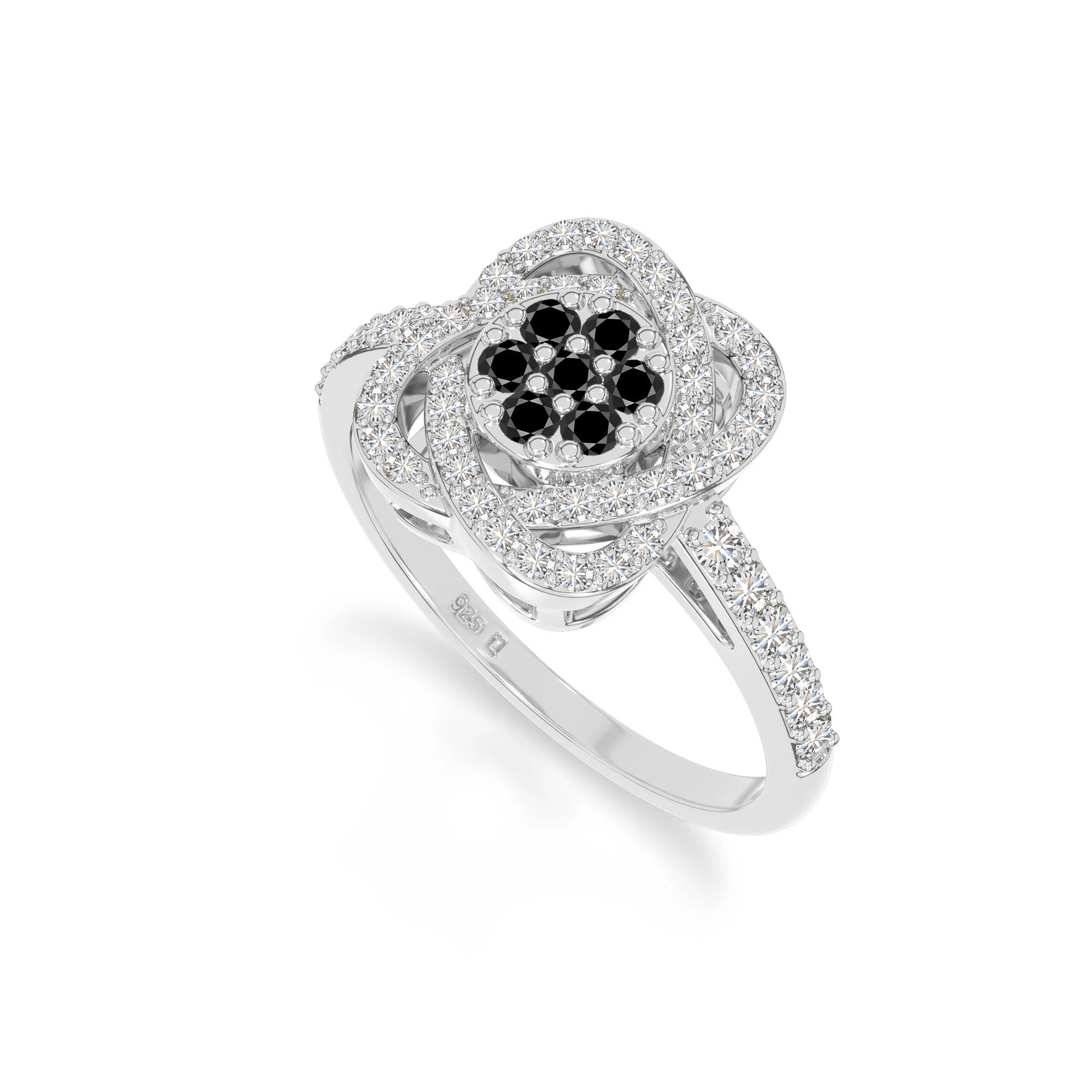 natural black onyx infinity promise rings in sterling silver 