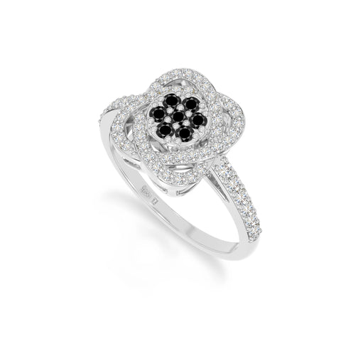 natural black onyx infinity promise rings in sterling silver 