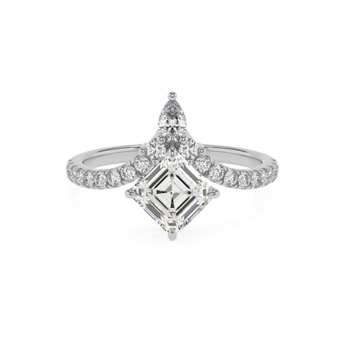 lab-grown moissanite asscher solitaire engagement ring