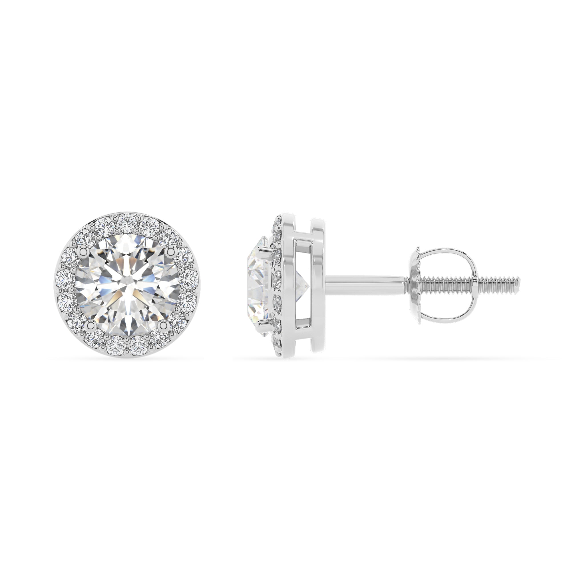 lab grown moissanite round stud earrings with moissanite 