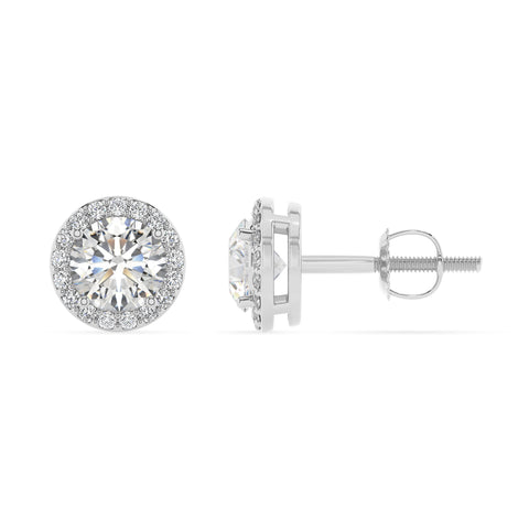 lab grown moissanite round stud earrings with moissanite 