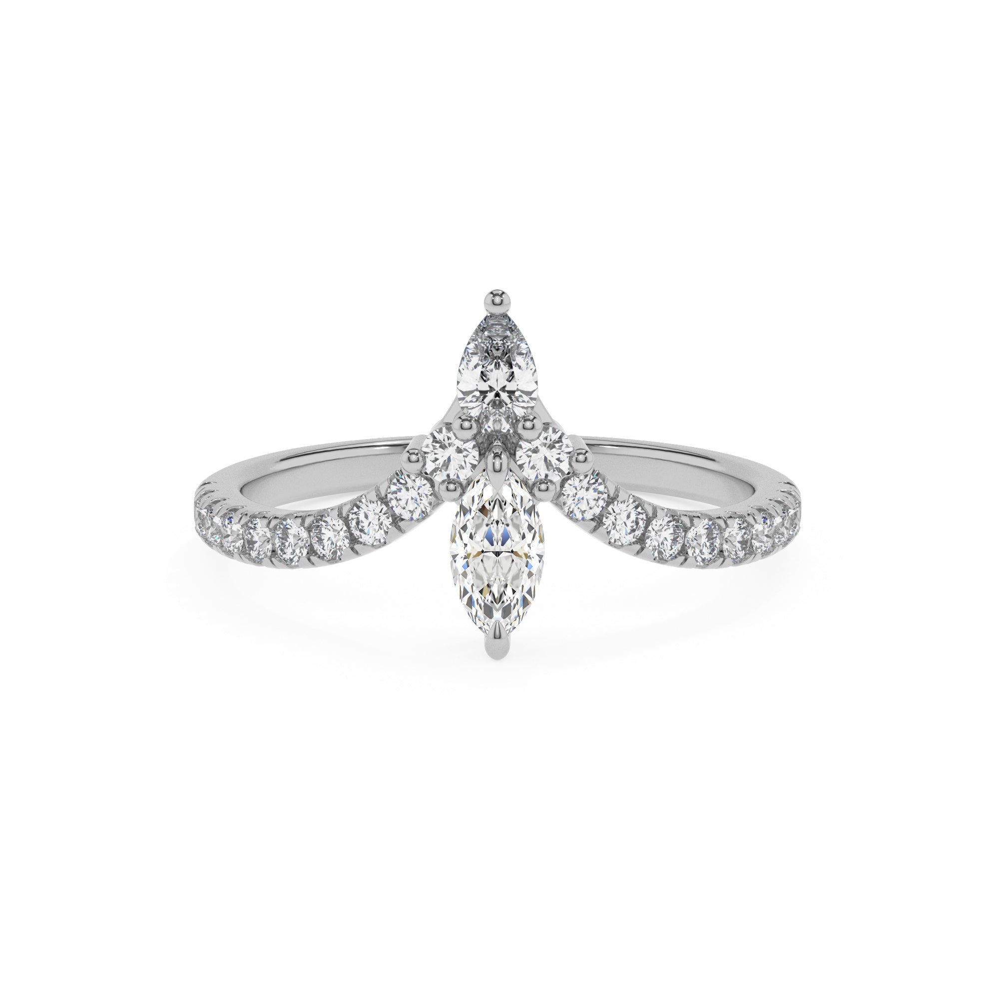 lab-grown moissanite marquise solitaire engagement ring