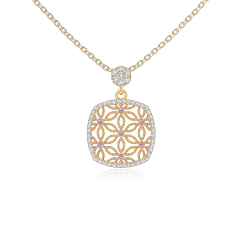 natural pink-tourmaline infinity love knot necklaces in yellow gold vermeil 