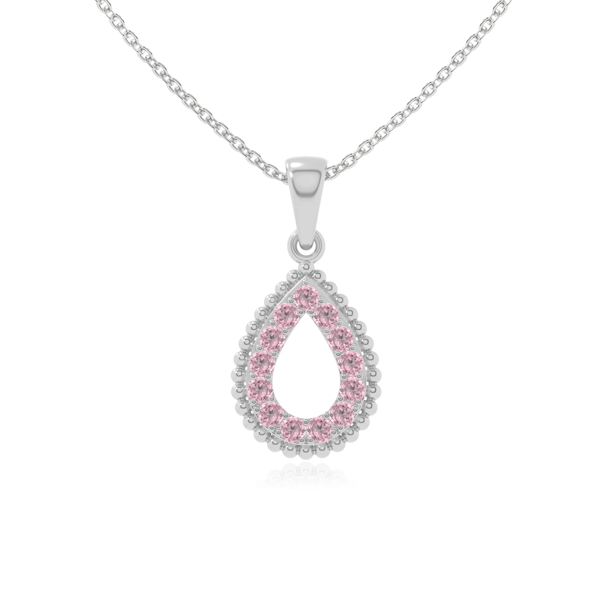 natural pink-tourmaline infinity love knot necklaces in sterling silver 