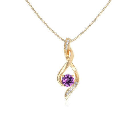 natural amethyst infinity necklaces in yellow gold vermeil 