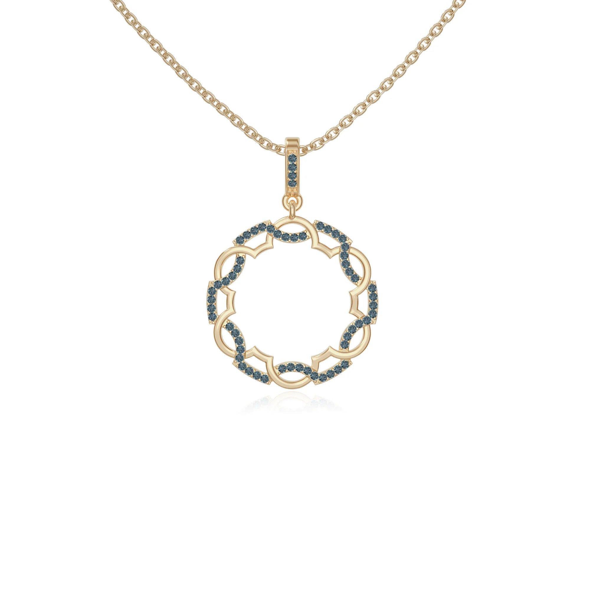 natural london-blue-topaz infinity love knot necklaces in yellow gold vermeil 