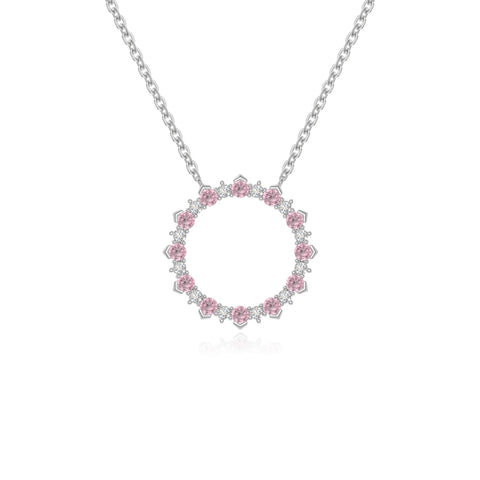 natural pink-tourmaline sun necklaces in sterling silver 