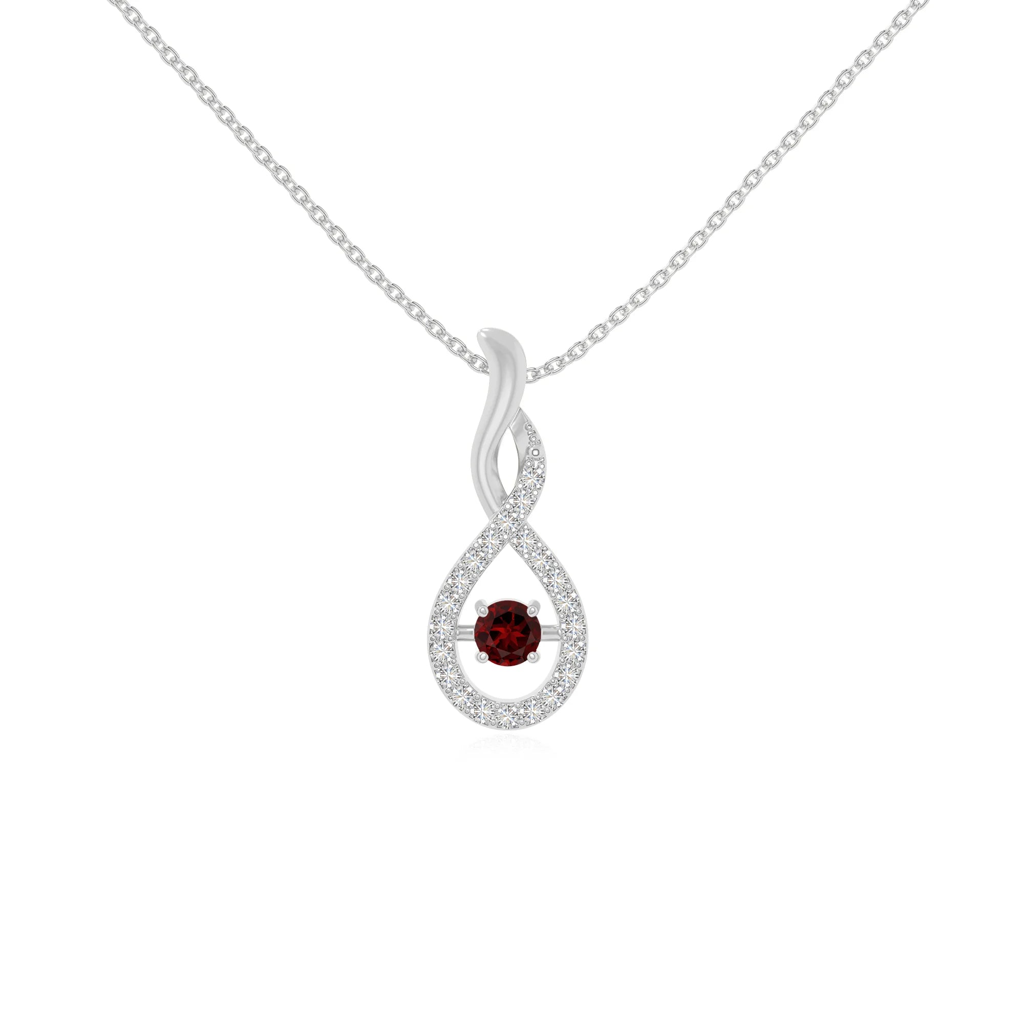 natural garnet infinity necklaces in sterling silver 