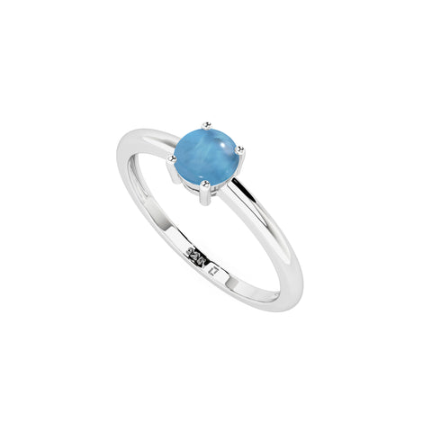 larimar round cab stackable prong-set ring