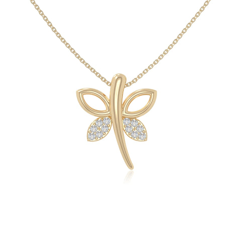 moissanite dragonfly necklaces in yellow gold vermeil 
