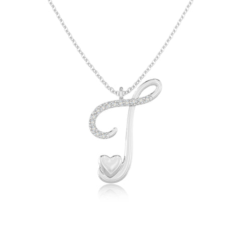 moissanite Initials necklaces in sterling silver 