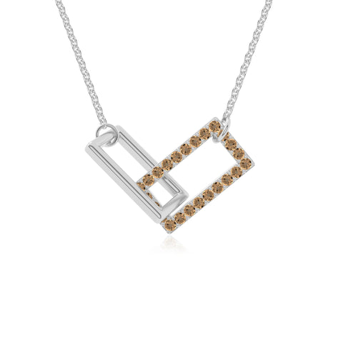 natural citrine interlock necklaces in sterling silver 