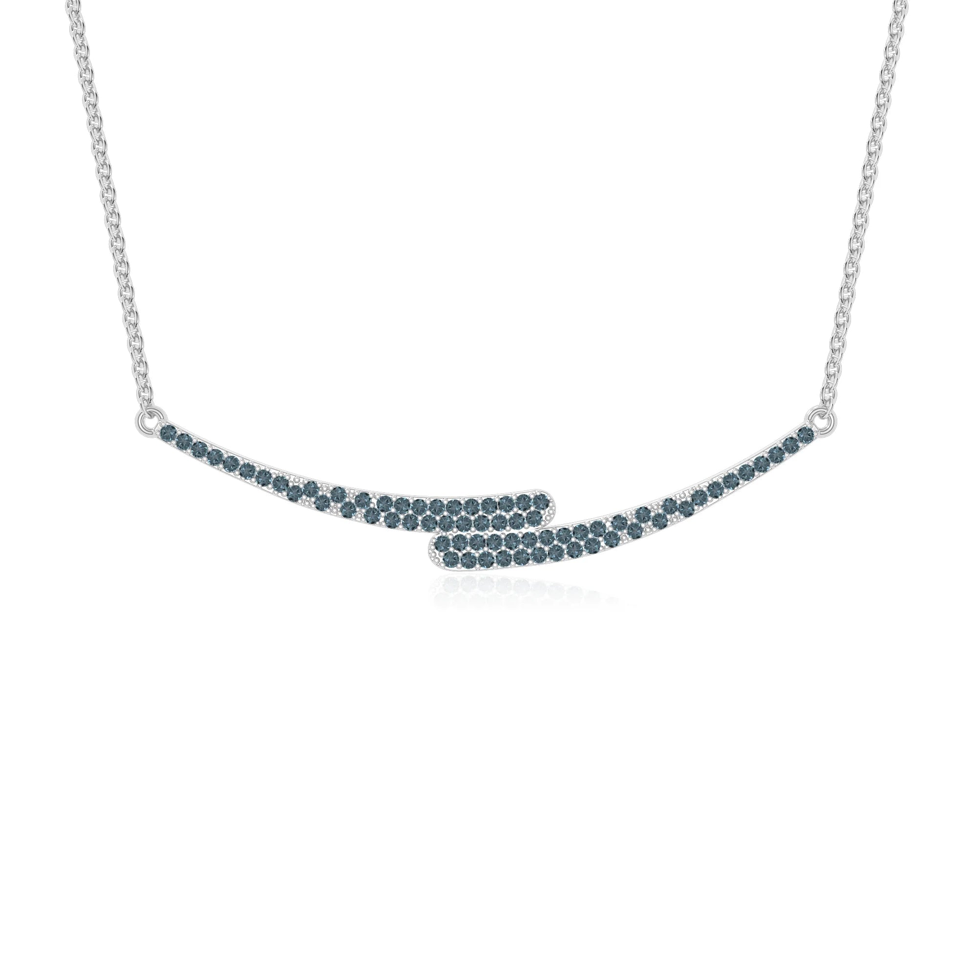 natural london-blue-topaz bypass curved bar necklaces in sterling silver 