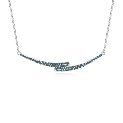 natural london-blue-topaz bypass curved bar necklaces in sterling silver 