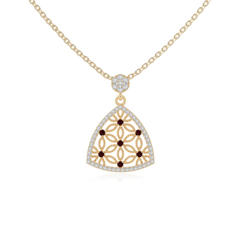 natural garnet infinity love knot necklaces in yellow gold vermeil 