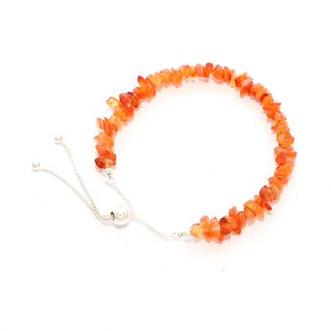 natural carnelian rough shape bolo bracelet