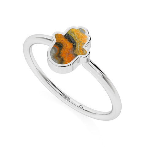 bumble bee ahimsa shape stackable bezel-set ring