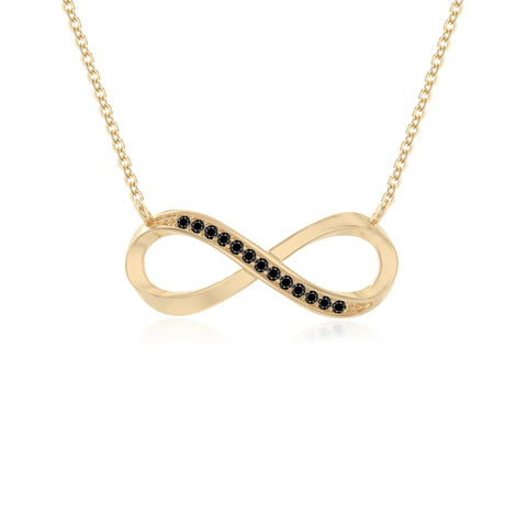 natural black-onyx infinity necklaces in yellow gold vermeil 