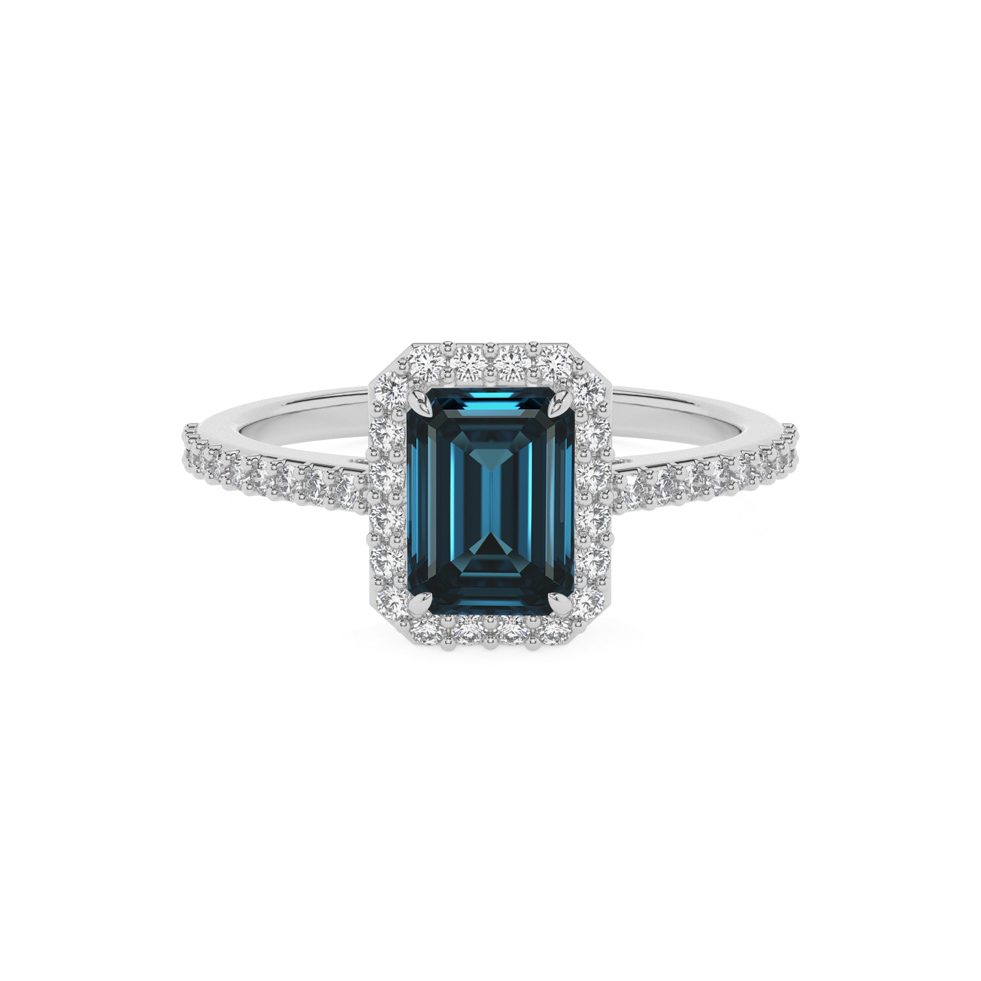 natural london blue topaz london blue topaz half eterity halo solitaire engagement ring