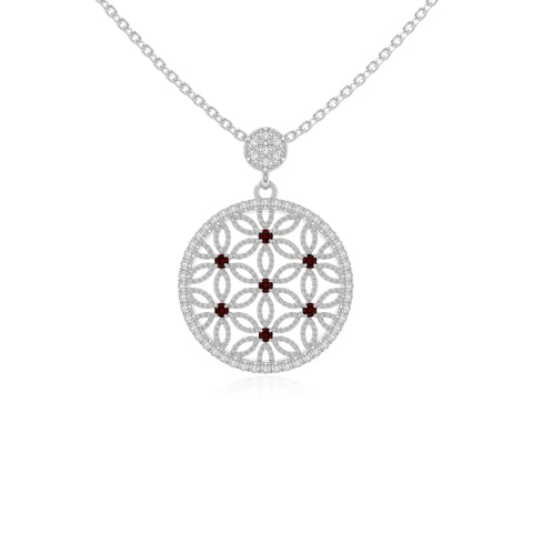 natural garnet infinity love knot necklaces in sterling silver 