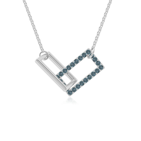 natural london blue topaz interlock necklaces in sterling silver 