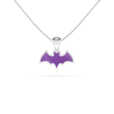 natural amethyst bat shape pendant necklace
