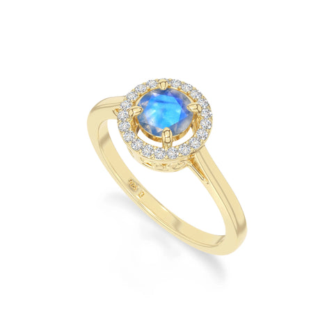 natural labradorite solitaire halo engagement rings in yellow gold vermeil