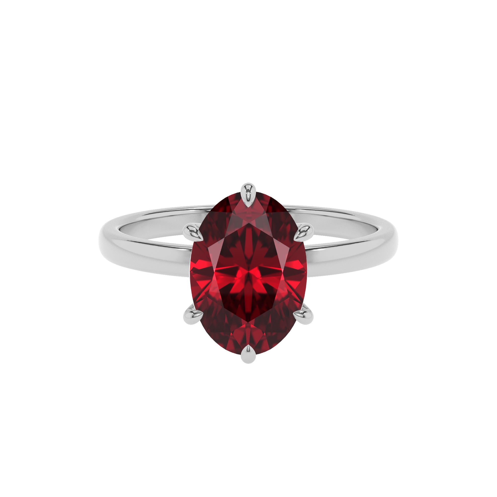 lab-grown ruby oval solitaire engagement ring