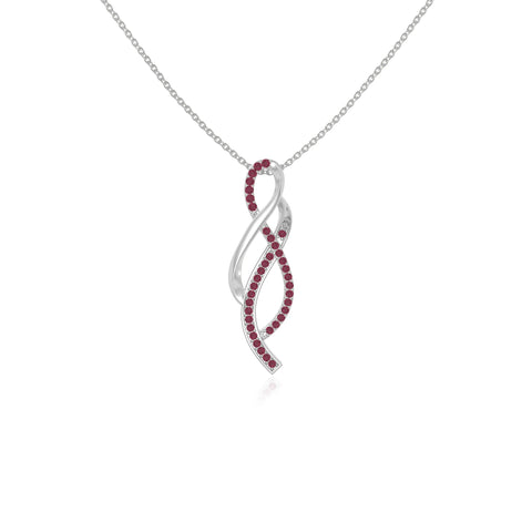 natural ruby infinity necklaces in sterling silver 