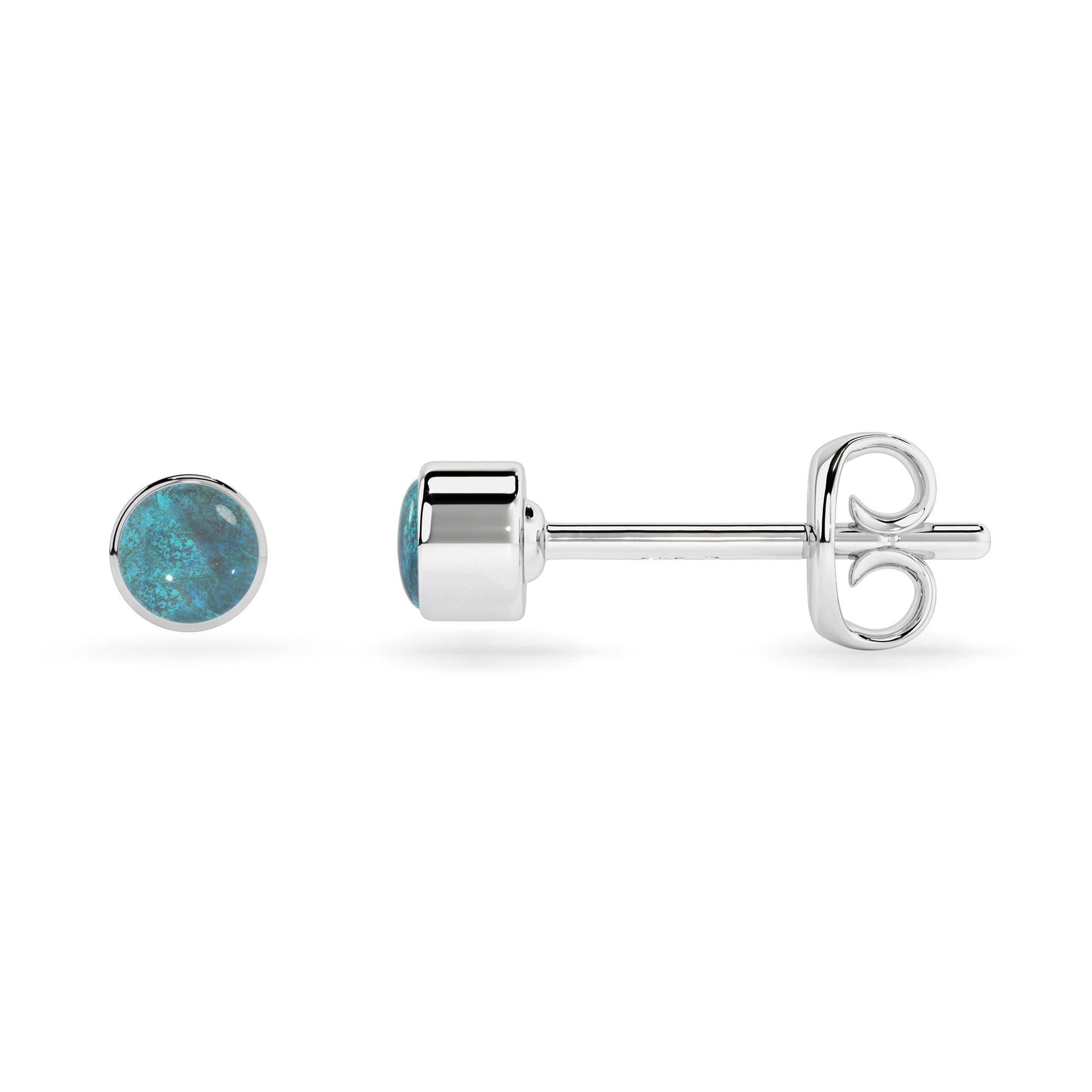 natural shattuckite round shape stud earrings